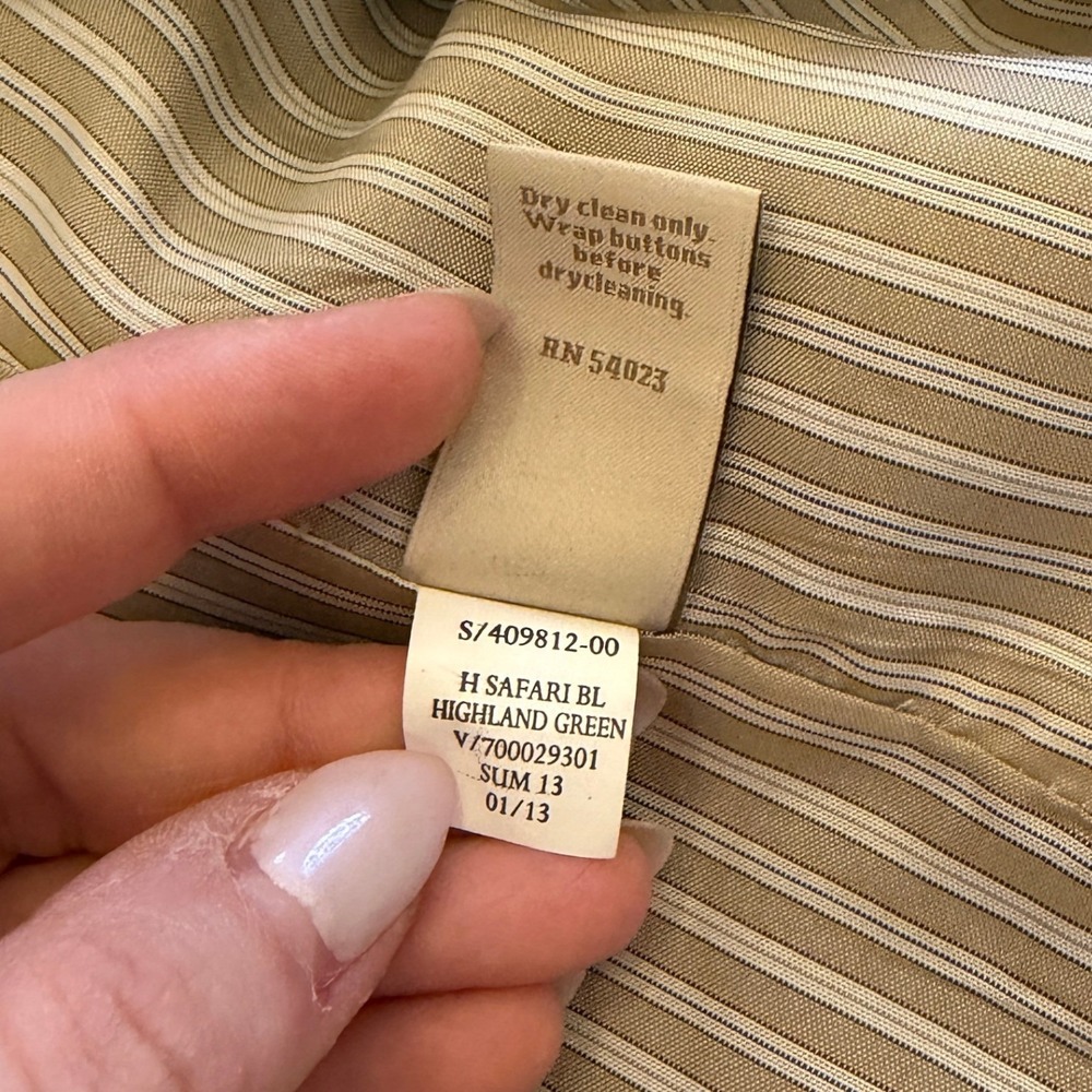 Banana Republic Heritage Safari Blazer Mens 46R Linen Blend Utility Olive Green - Picture 12 of 16